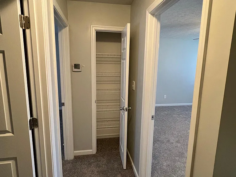 Linen closet in hallway upstairs