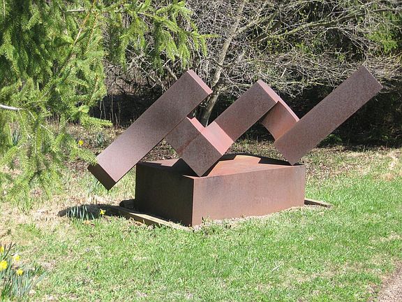 Entry schulpture greets your approach