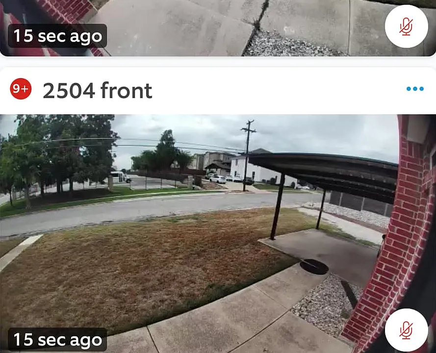 Three of the ring cameras POV