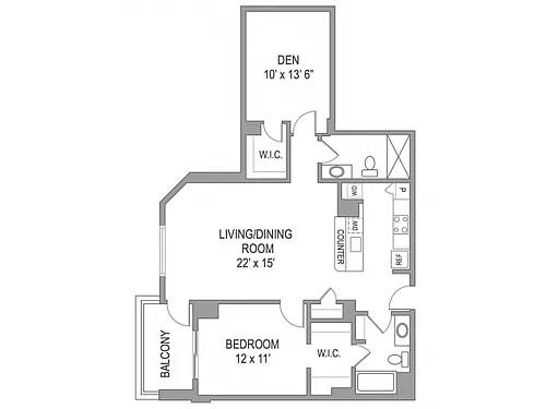 Floor plan 1x2 Den