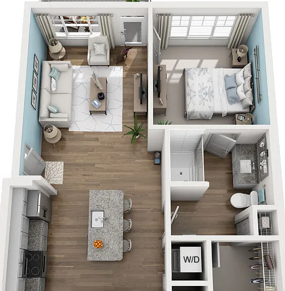 Element Barclay - 1A.1 - 1 Beds - 1 Baths - 759 Sq. ft.