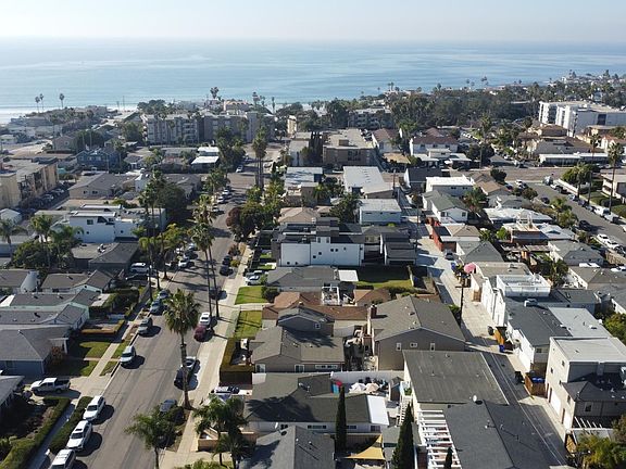 Drone picture showing home on Opal St. in PB, Between Mission Blvd. and Bayard St.