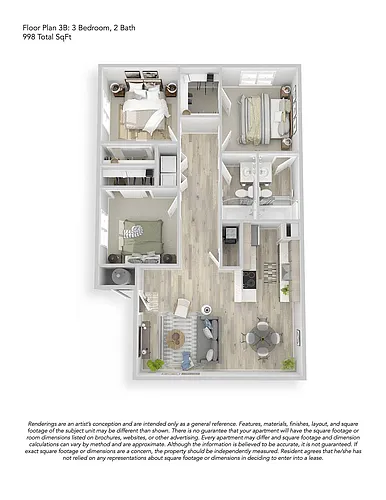 Floor plan 3x2 B Upgraded
