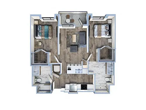 Floor plan 2Bed/2Bath-A2-A4