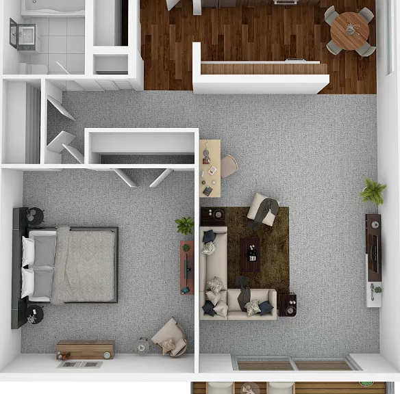 One Bedroom Floorplan Diagram