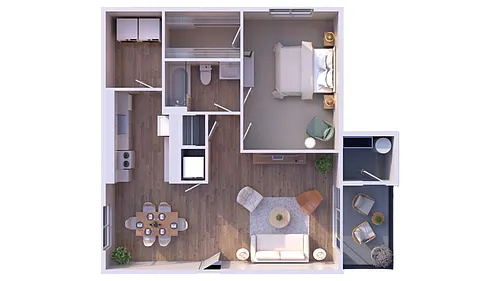 Floor plan 1BR - 1BTH