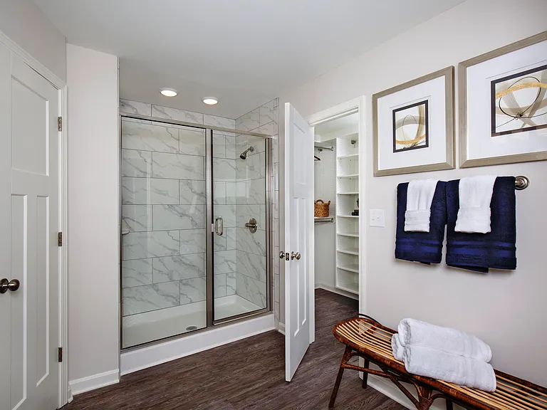 Spacious bathroom with walk-in shower