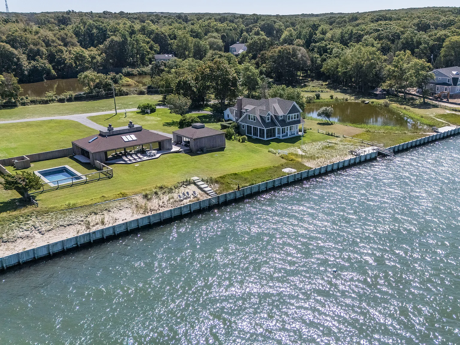 Sag Harbor Open-Bay Waterfront Luxury Rental | Heated Gunite Pool — Photo 2