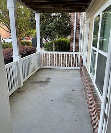 Large patio with separate locked door.