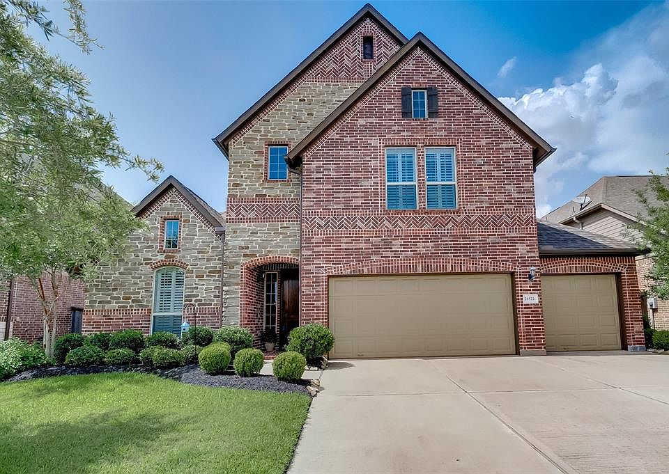 Stunning 2-story home with handsome brick and stone elevation with intricate herringbone trim. The home boasts gabled roofing and a 3-car garage with plenty of space for additional off street parking.