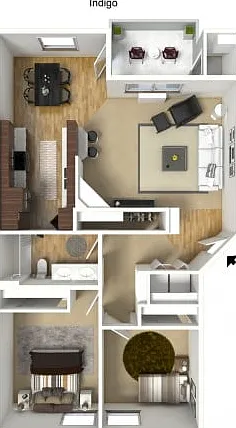 Indigo - Two Bedroom One Bath Indigo - Two Bedroom One Bath