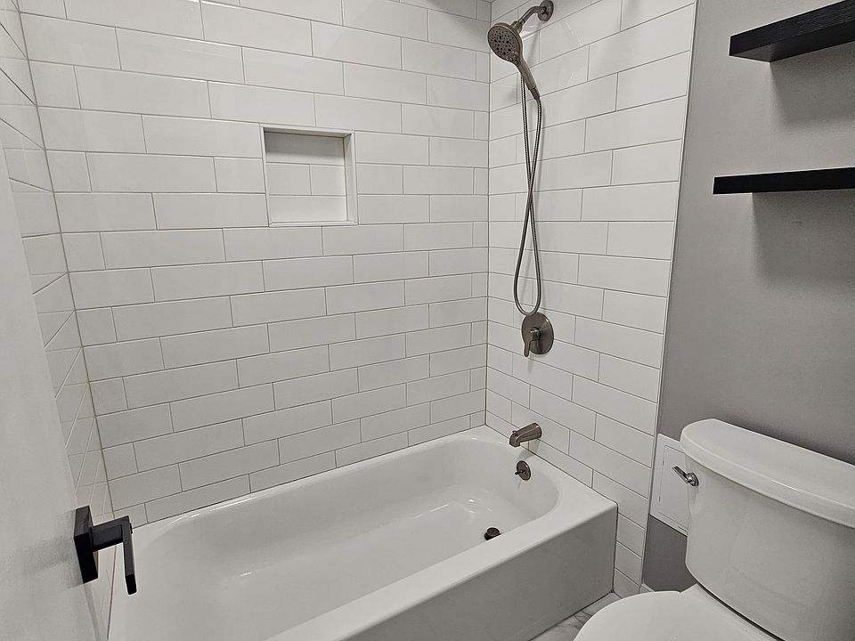 Hall bathroom shower and toilet