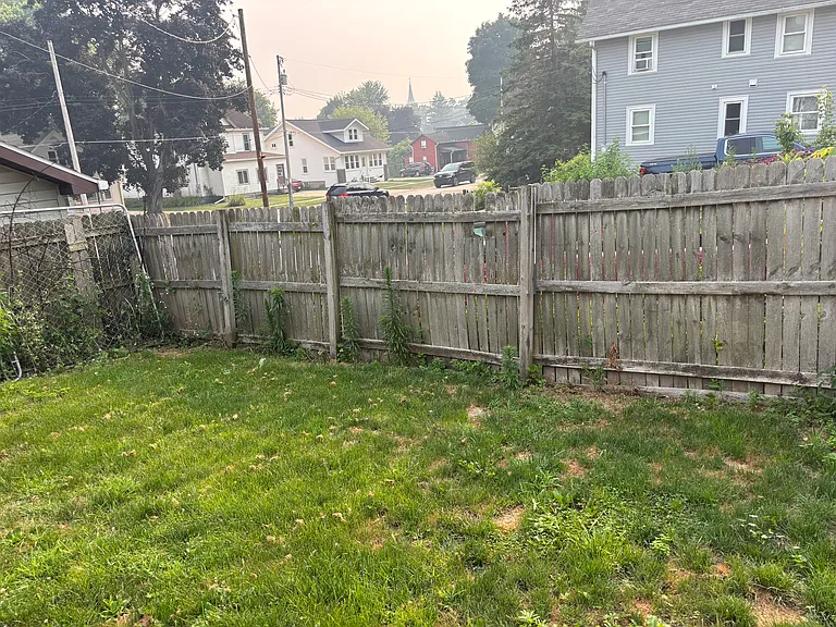 fenced backyard