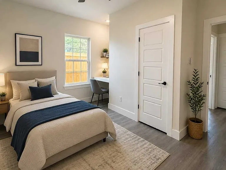 ENHANCED AND VIRTUALLY STAGED WITH AI. Suggested decorations are not found in the property.