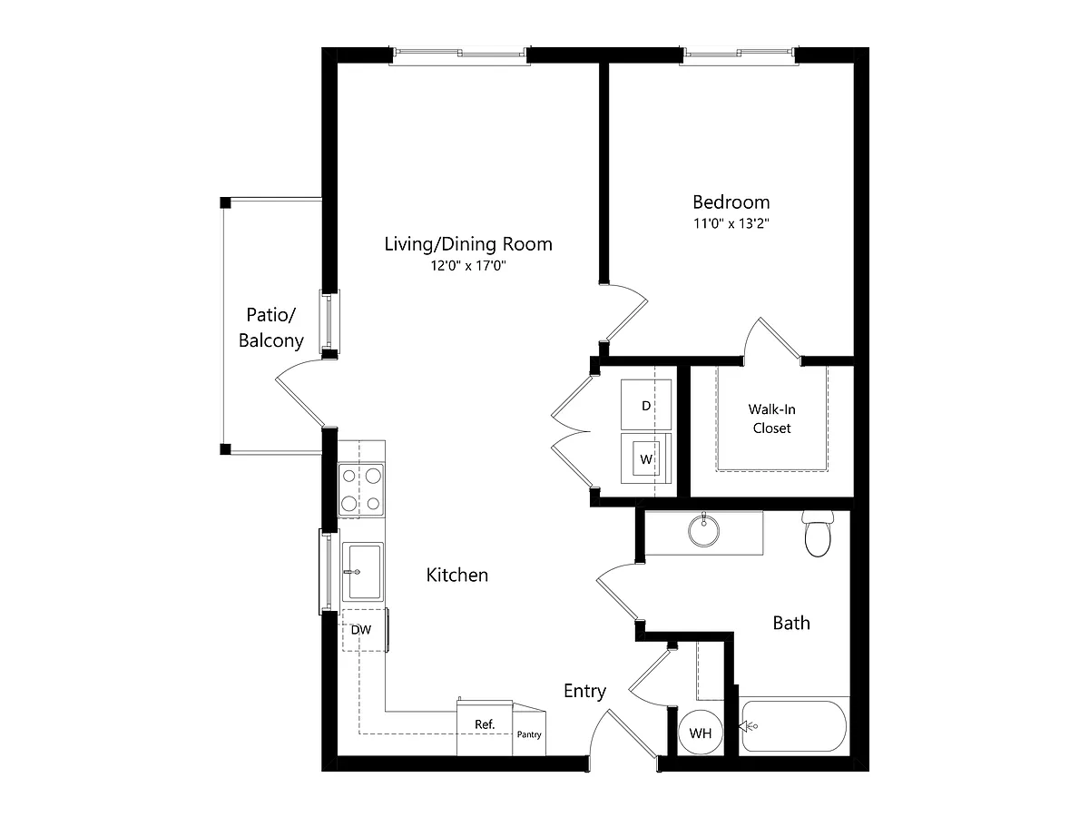 Floor plan 1 Bed A3