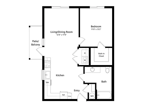 Floor plan 1 Bed A3
