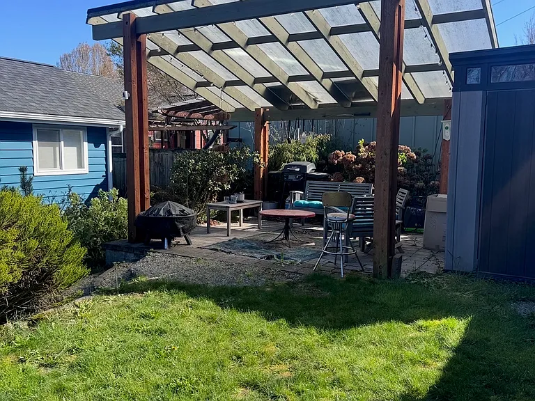 Back yard pergola and storage