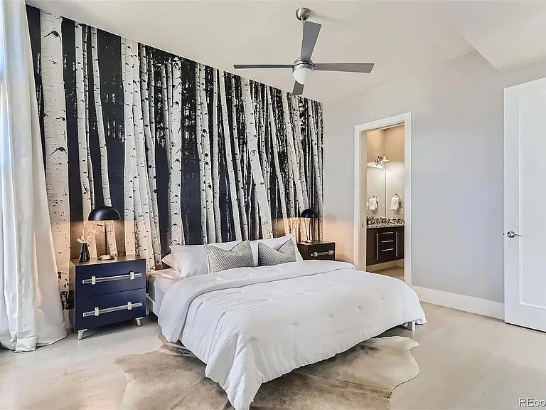 Primary bedroom with king bed on 2nd floor front of home