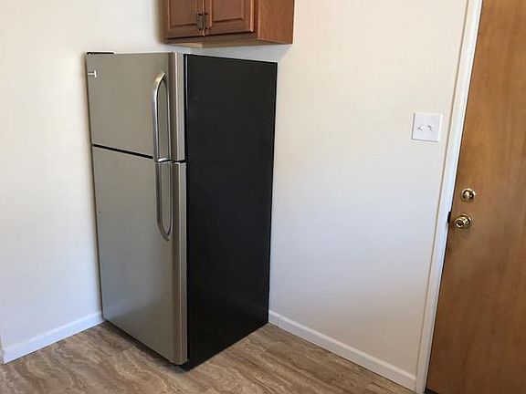 Kitchen with back door access