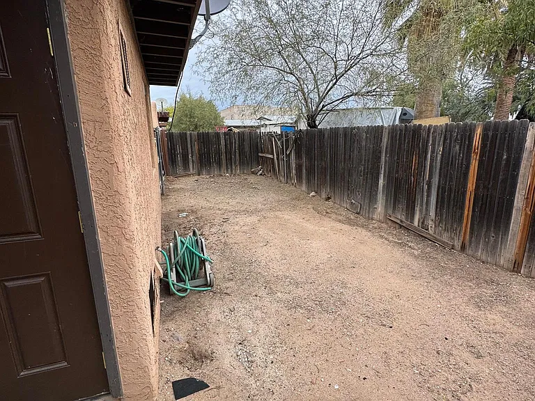 Fenced backyard