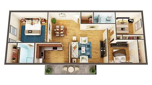 Floor plan Lrg. 3br. Flat