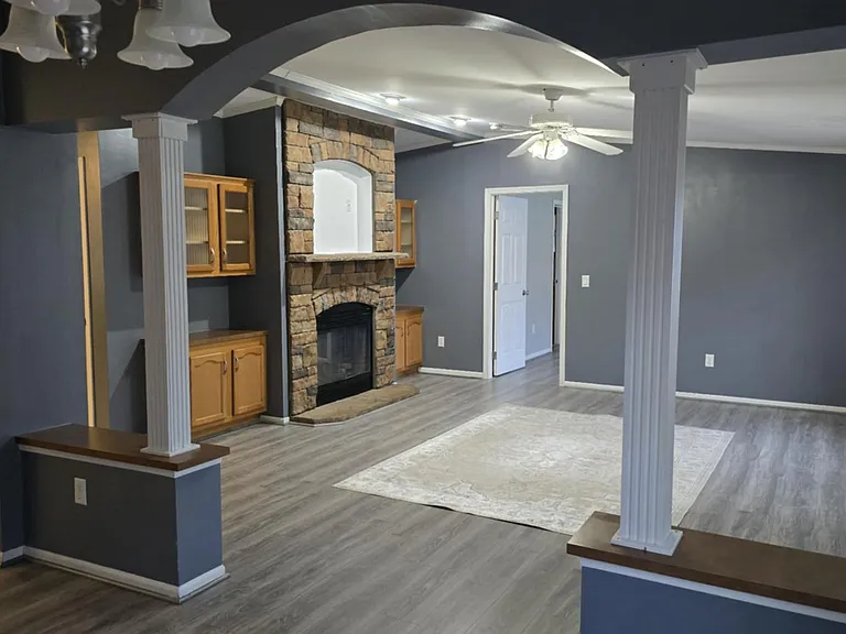 View of family room from dining room