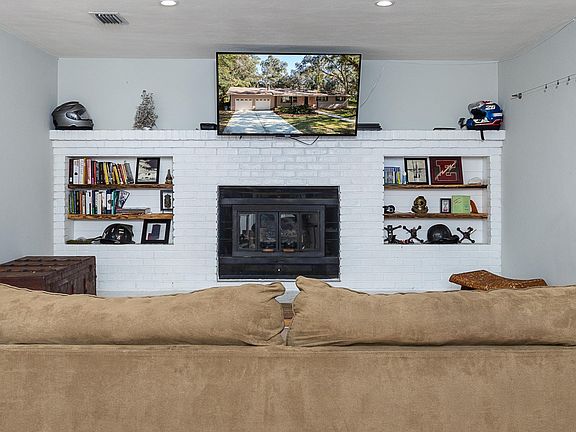Living room view and of fireplace