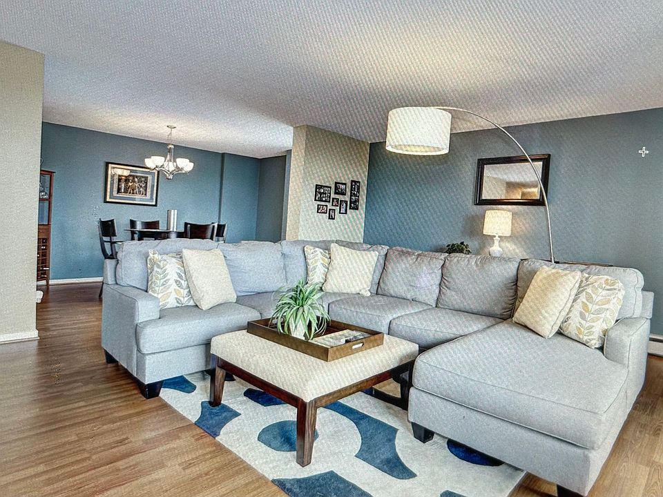 Living room to dining room. Brand new hard wood floors