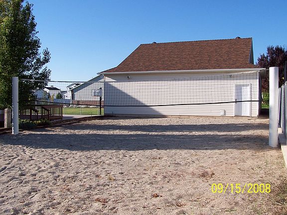 Full volleyball court in backyard
