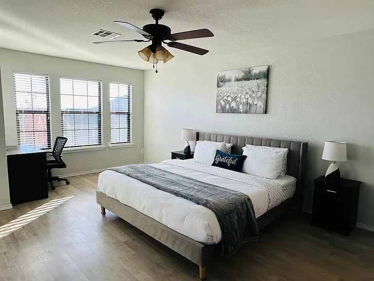Beautiful master bedroom with lot of natural light