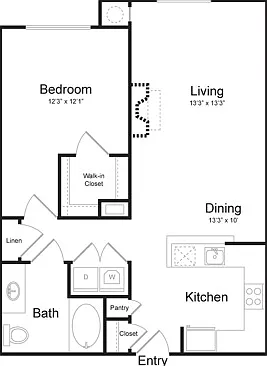 One Bedroom One Bath (874 SF) One Bedroom One Bath (874 SF)