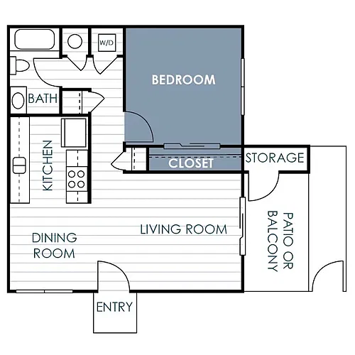 Floor plan 1 Bedroom 1 Bathroom B