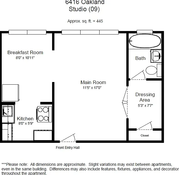 Studio, 445 sqft, $795 — Photo 2