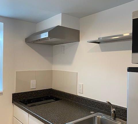 Kitchen (brand new exhaust fan over two-burner electric stove)