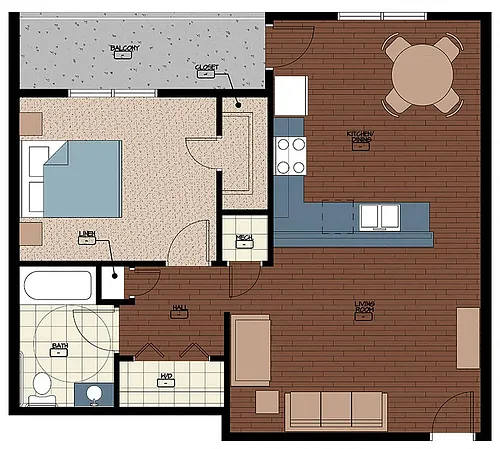 Floor plan 1 Bedroom