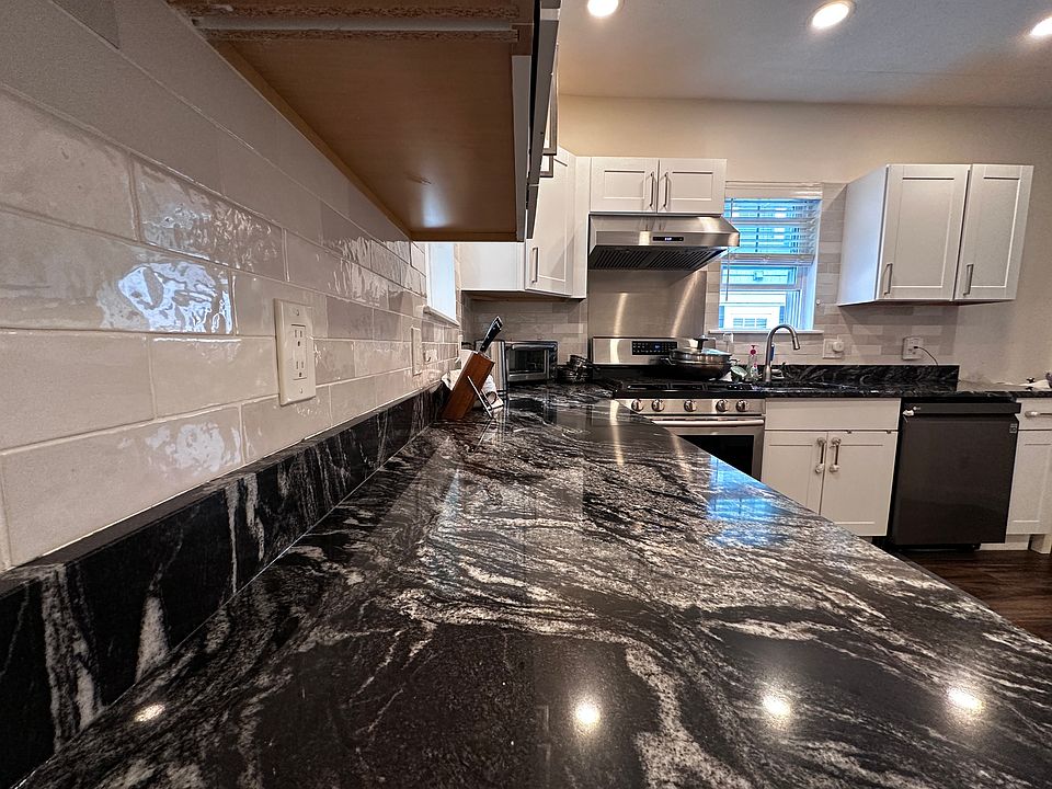 Custom built countertop with rare granite