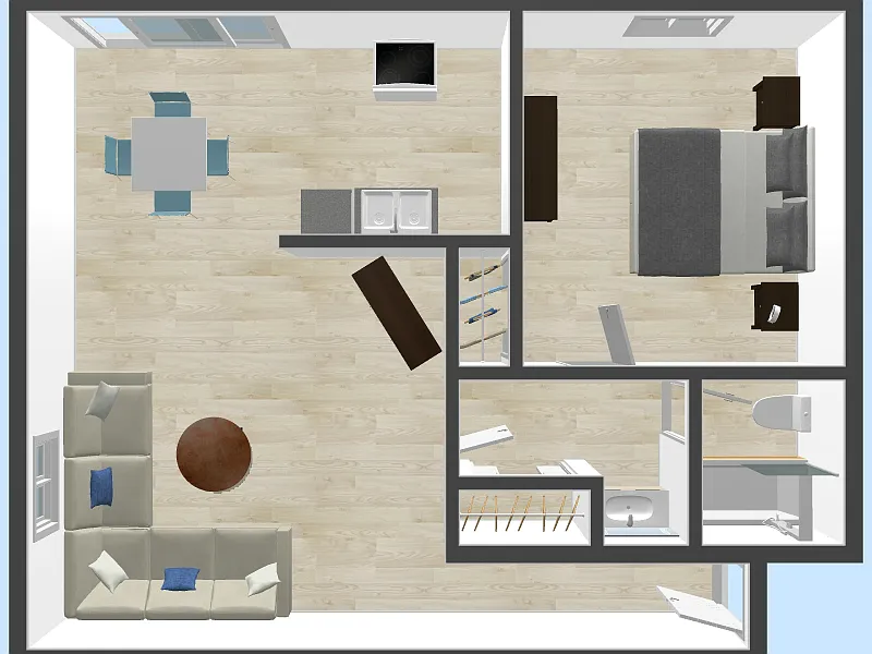 OW 1BD/1BA Floor plan