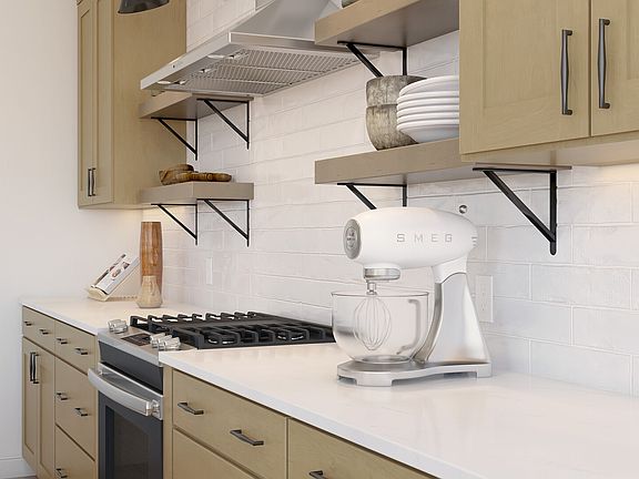 Artisan backsplash in kitchen