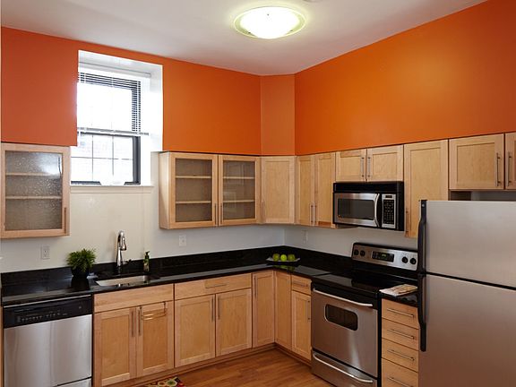 Open oak cabinets