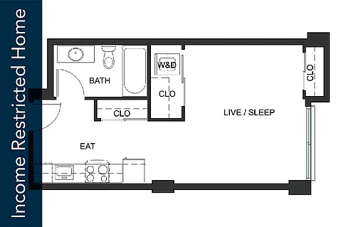 Floor plan Studio S5 - 65% MFTE - Iron Flats