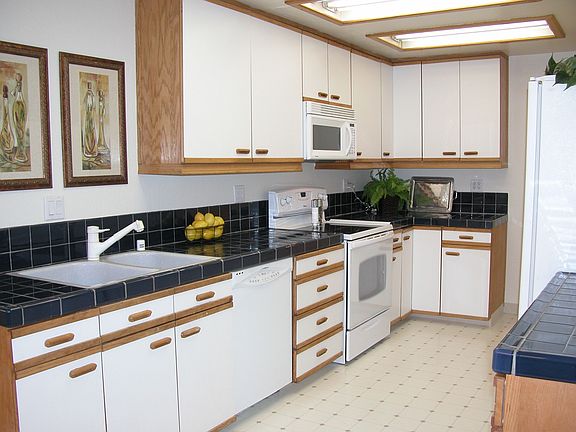 European cabinets in kitchen
