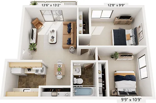 Floor plan Two Bedroom