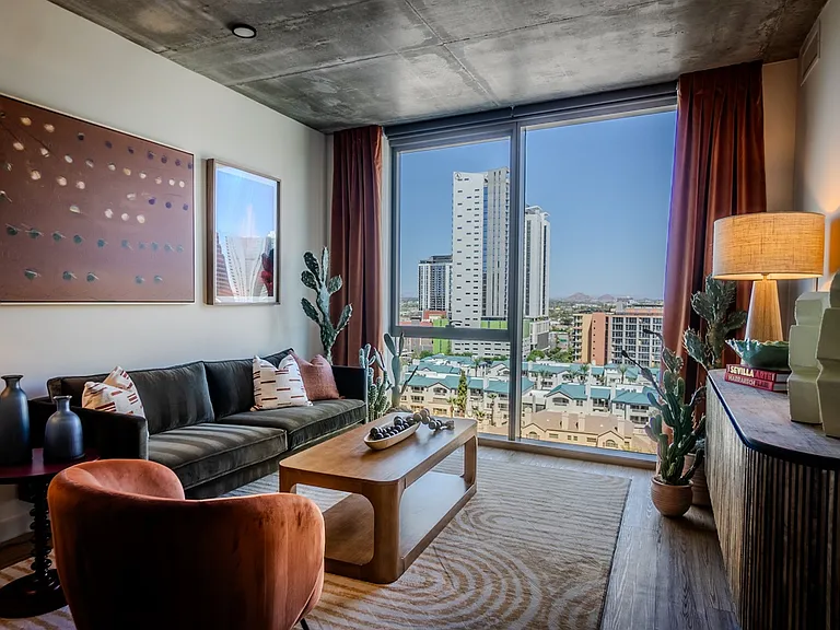 Sol Modern Phoenix Apartments Living Room