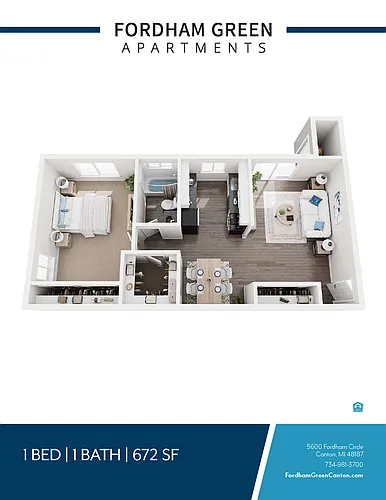 Floor plan 1 Bedroom 1 Bathroom