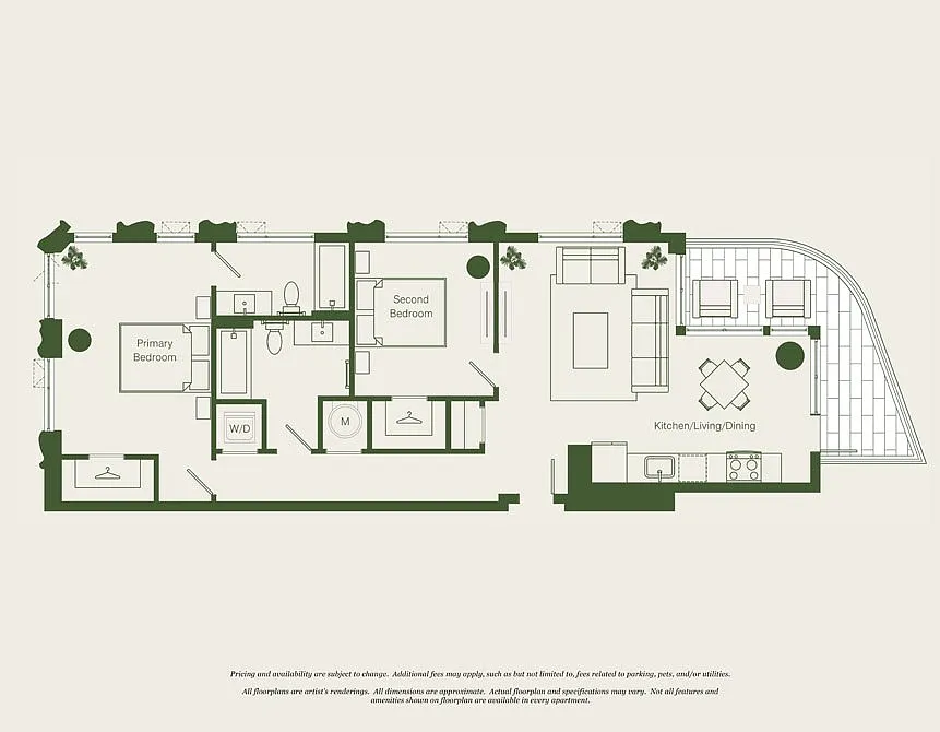 Floor plan 2 Bed- 2 Bath | B02 - Reva