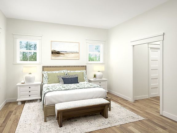 A rendering of the primary bedroom of the Cordova single family home by Brookfield Residential at Ne