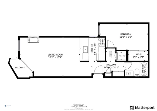 Floor plan 1 Bed 1 Bath A
