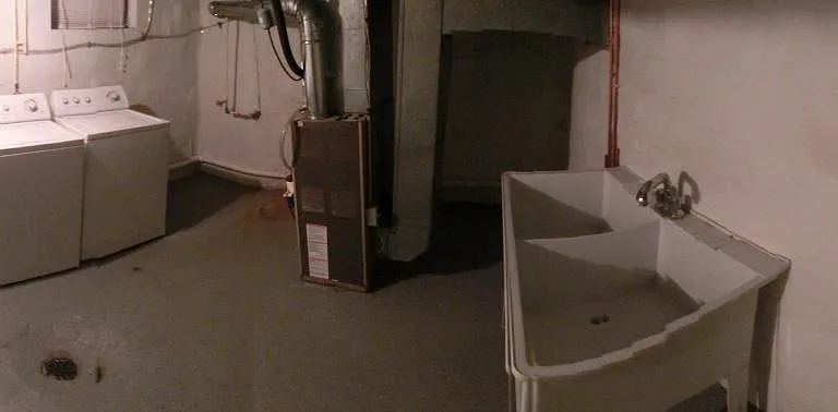 Panoramic view of basement rooms