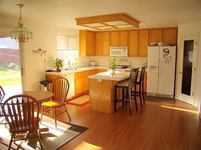 Kitchen with pantry.