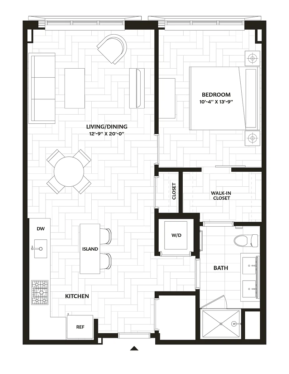 Floor plan 1 Bed/1 Bath-A9
